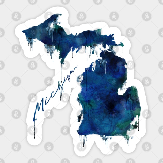 Michigan - Wet Paint Sticker by Gringoface